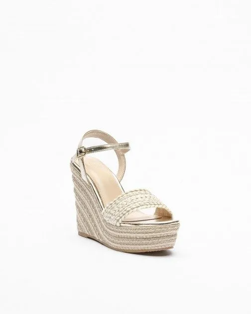 SANDALIAS CON CUñA GLOSS L23FBA9 DORADO