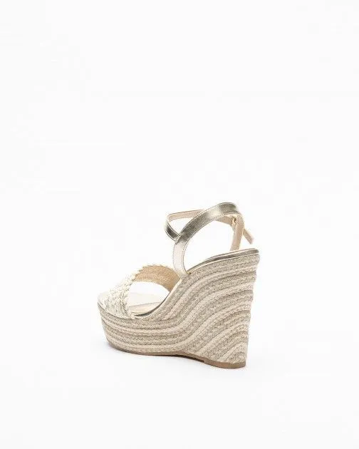 SANDALIAS CON CUñA GLOSS L23FBA9 DORADO