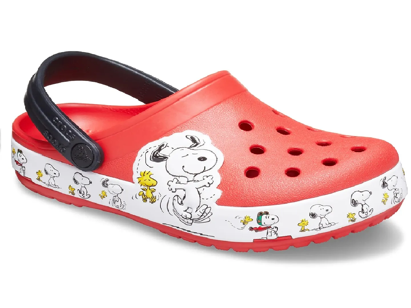 Sandalias Crocs Snoopy Rojo Para Niño