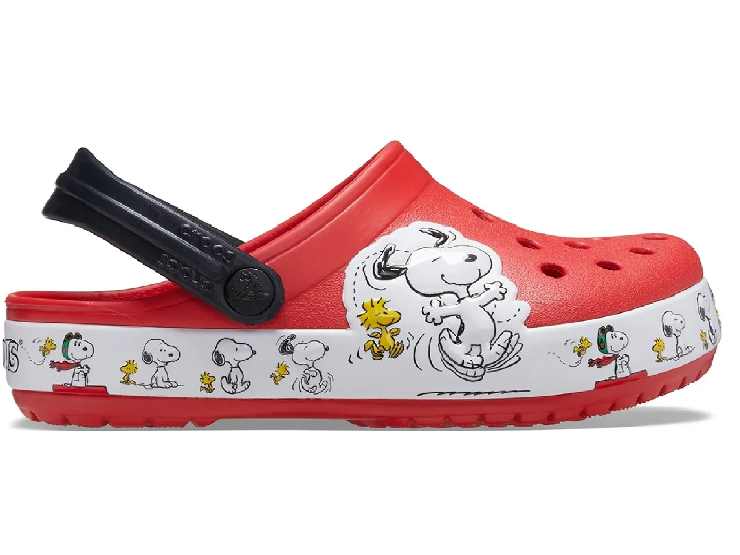 Sandalias Crocs Snoopy Rojo Para Niño