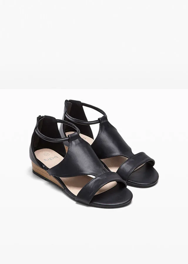 Sandalias de cuña Negro