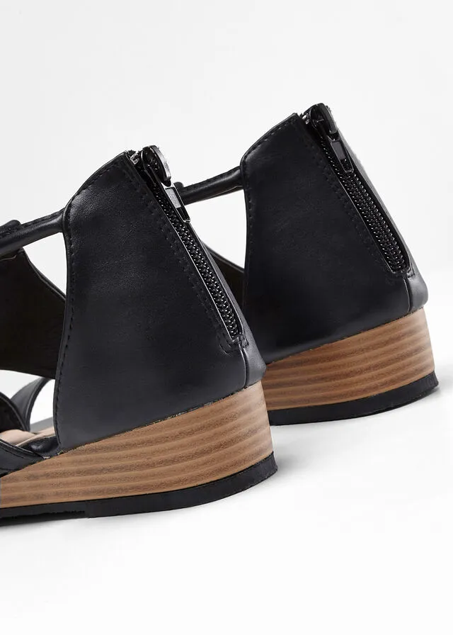 Sandalias de cuña Negro