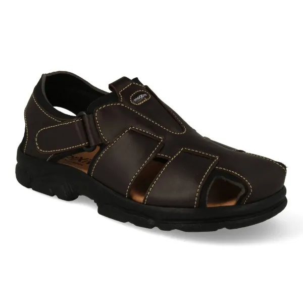 SANDALIAS HOMBRE VESTIR PIEL MOD. BECEITE MARRON
