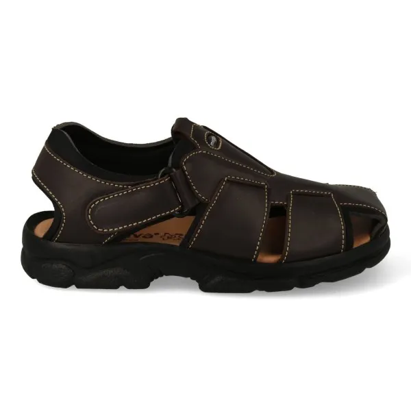 SANDALIAS HOMBRE VESTIR PIEL MOD. BECEITE MARRON