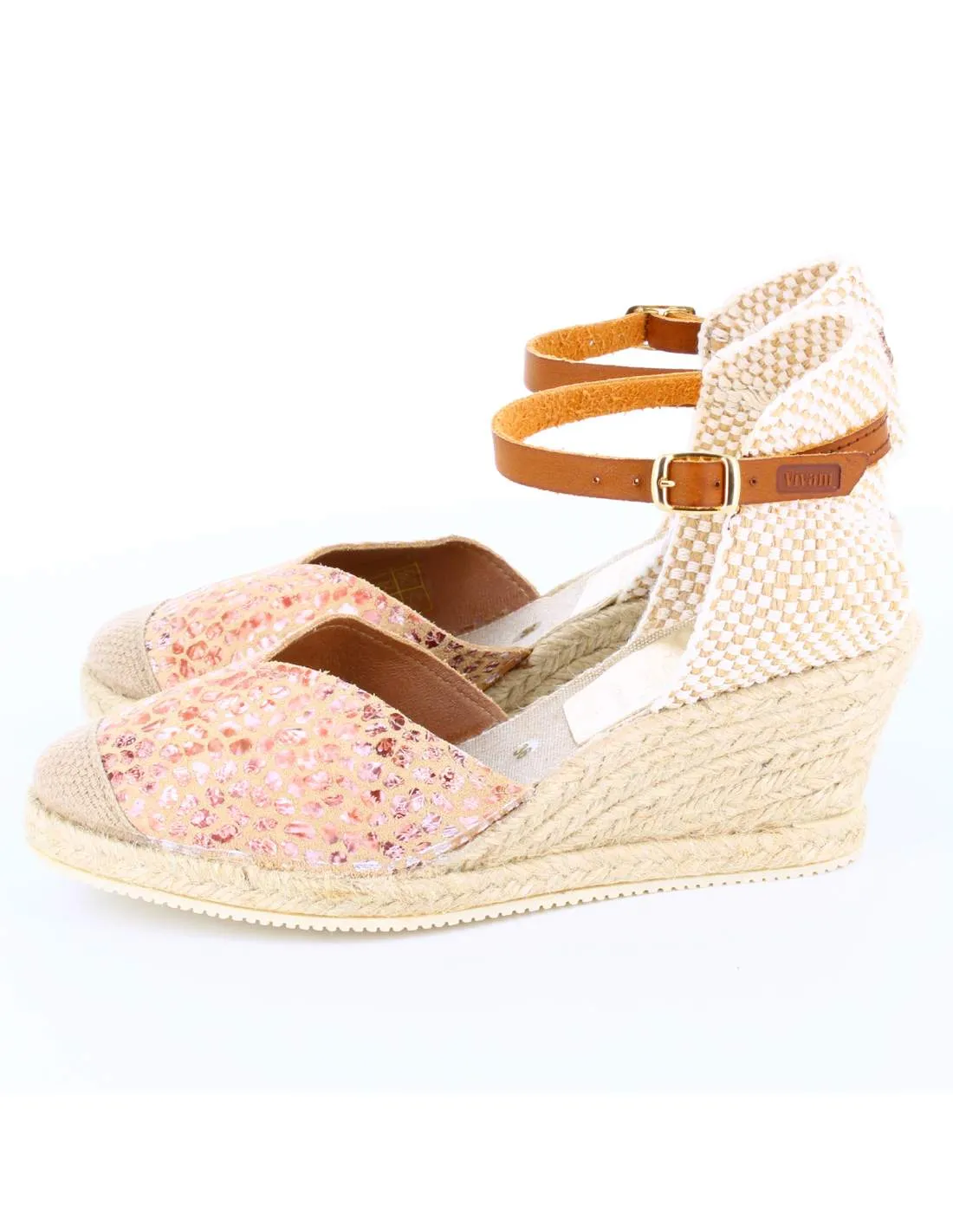 Sandalias Mujer Cuña AVIGNON Rosa/Beige
