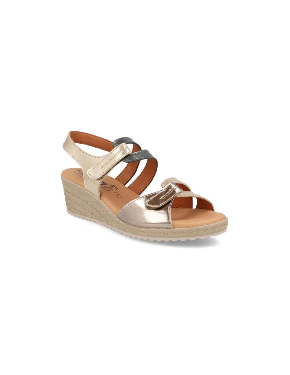 Sandalias Mujer Cuña Metalizada