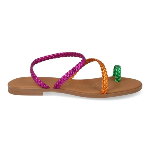 SANDALIAS PLANAS MUJER PIEL MOD. SABBA MULTI