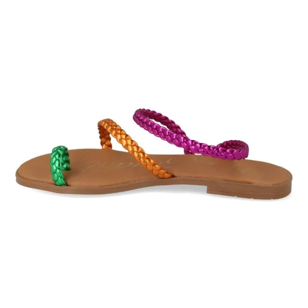 SANDALIAS PLANAS MUJER PIEL MOD. SABBA MULTI