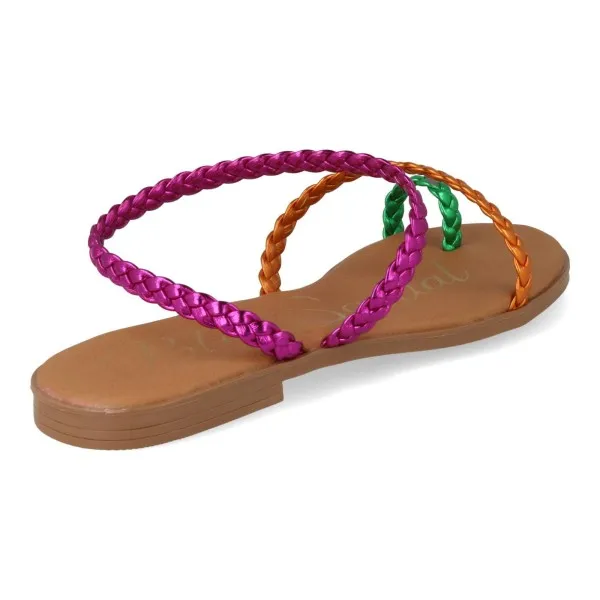 SANDALIAS PLANAS MUJER PIEL MOD. SABBA MULTI