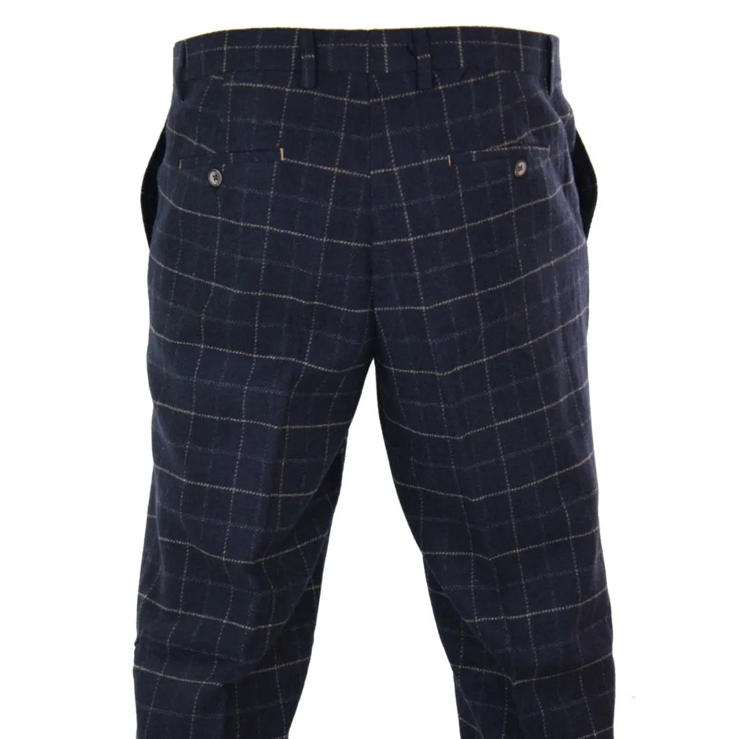 SHELBY  PANTALóN CLáSICO DE TWEED A CUADROS VINTAGE PARA HOMBRE