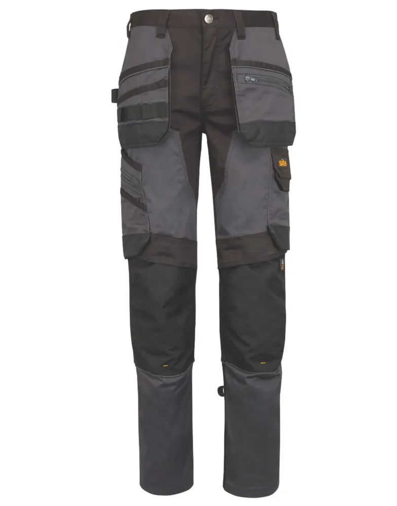 Site Bolden, pantalón elástico con bolsillo de pistolera, gris/negro (cintura 32
