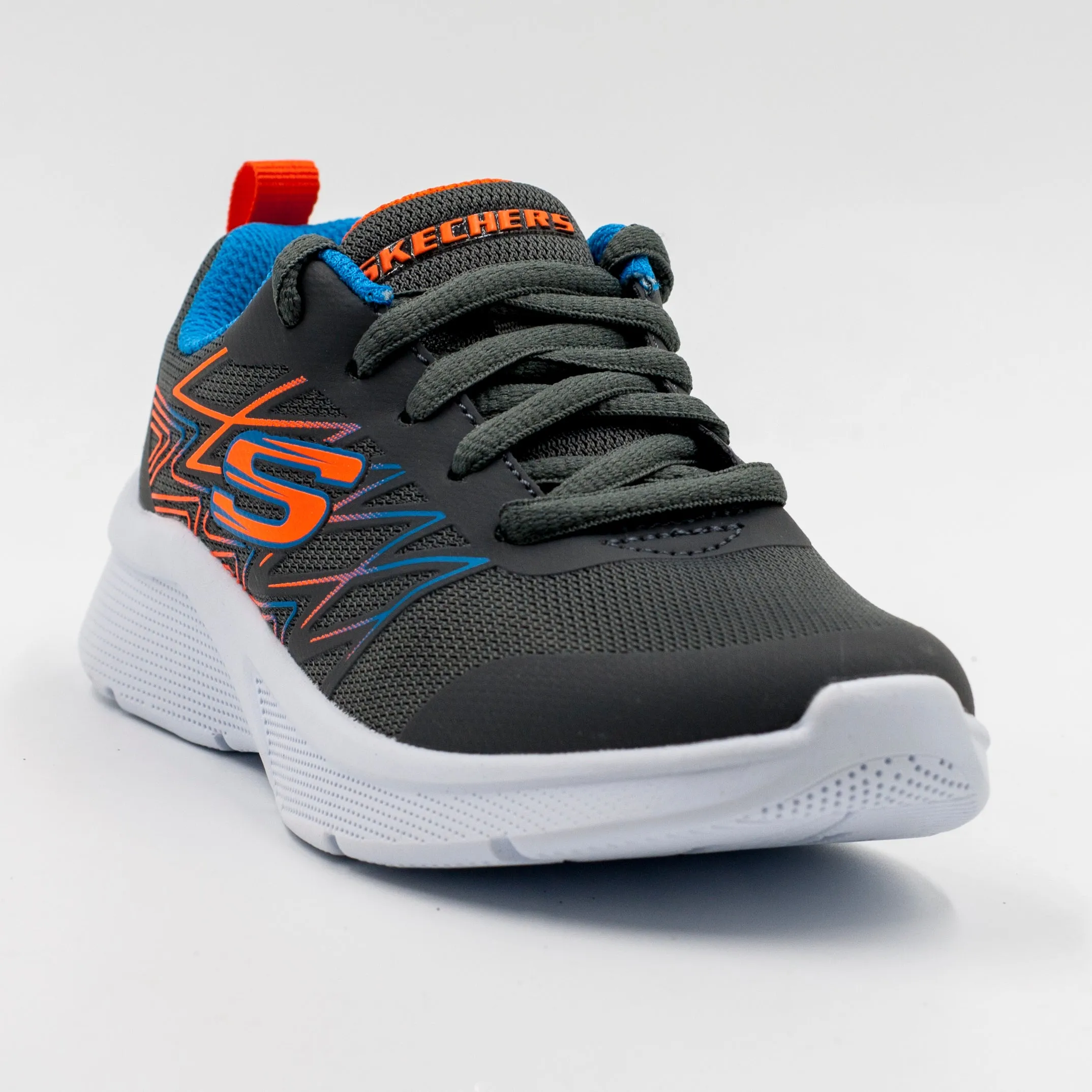 Skechers Microspec C/Cordón Grey Orange Zapatillas Nio Training