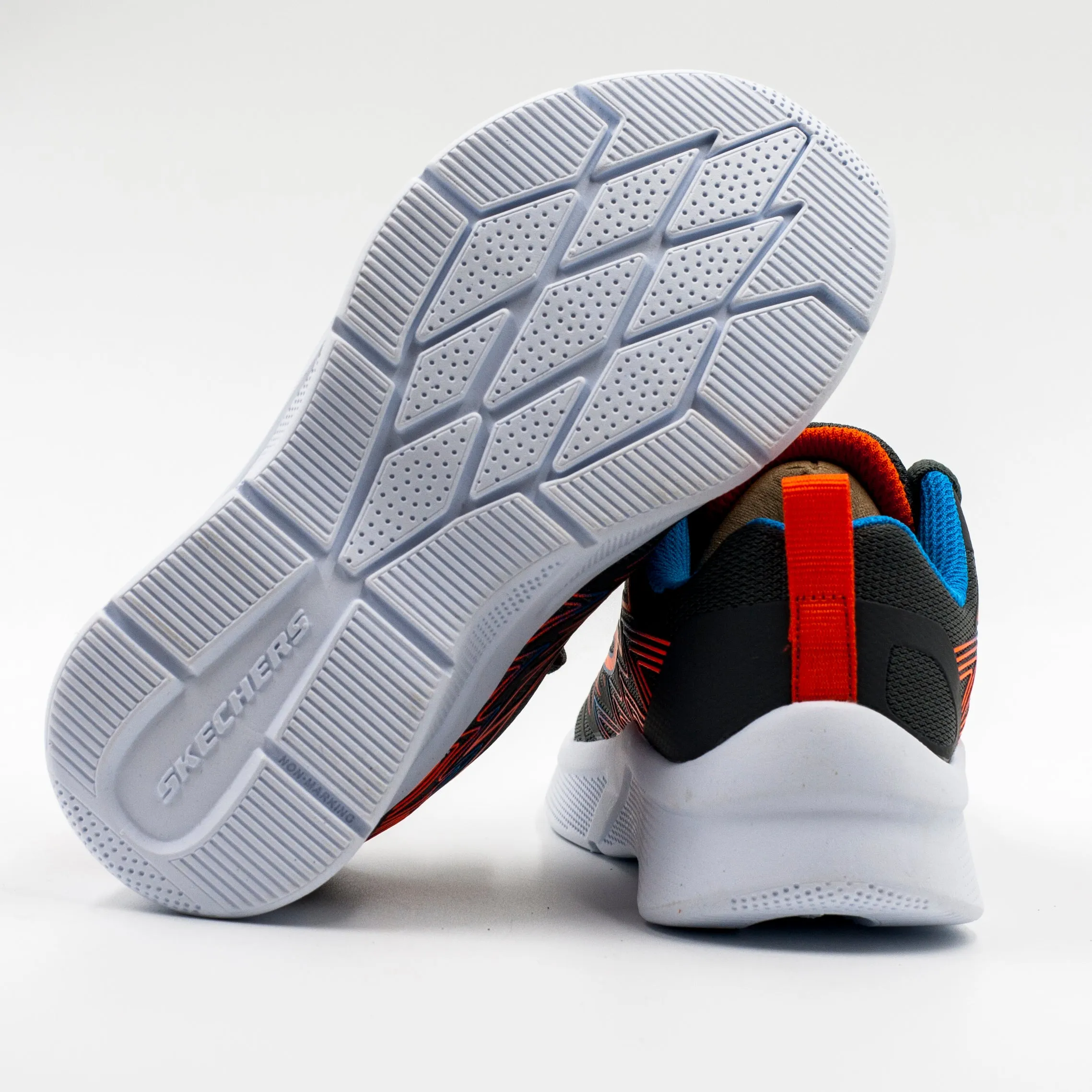 Skechers Microspec C/Cordón Grey Orange Zapatillas Nio Training