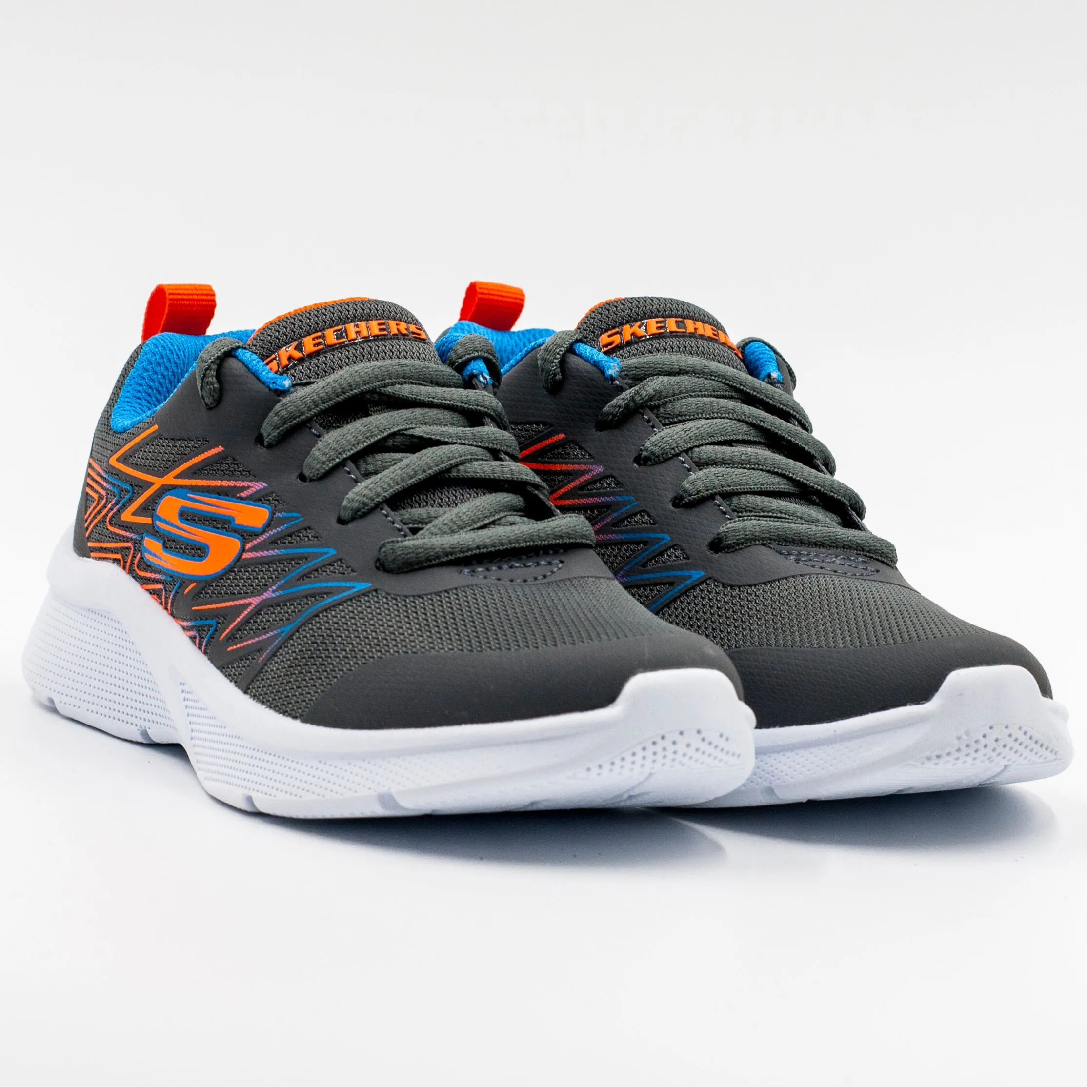 Skechers Microspec C/Cordón Grey Orange Zapatillas Nio Training