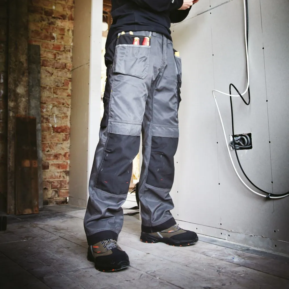 Snickers DuraTwill 3212, pantalón con bolsillos de pistolera, gris/negro (cintura 33