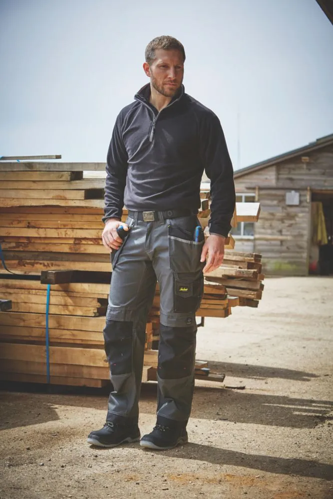 Snickers DuraTwill 3212, pantalón con bolsillos de pistolera, gris/negro (cintura 38