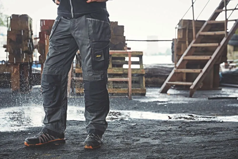 Snickers DuraTwill 3212, pantalón con bolsillos de pistolera, gris/negro (cintura 38