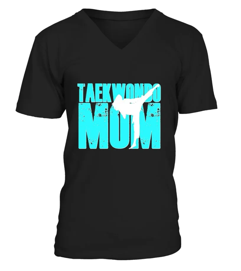 Taekwondo Mom Shirt Tae Kwon Do Martial6 Camiseta cuello en V Unisex