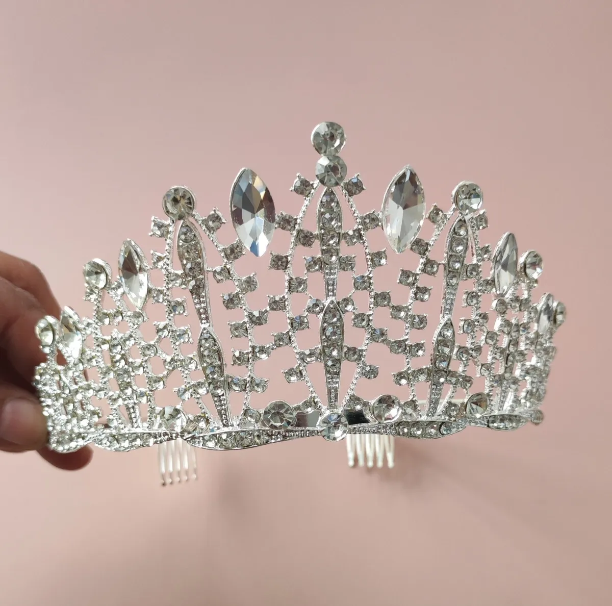 Tiara Corona Novia Quinceañera Comunión Accesorio Cabello