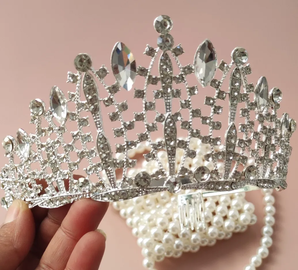 Tiara Corona Novia Quinceañera Comunión Accesorio Cabello