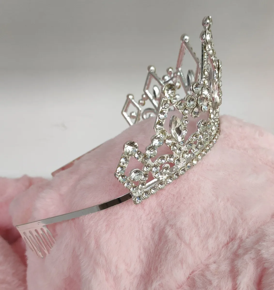 Tiara Corona Novia Quinceañera Comunión Cabello Adorno