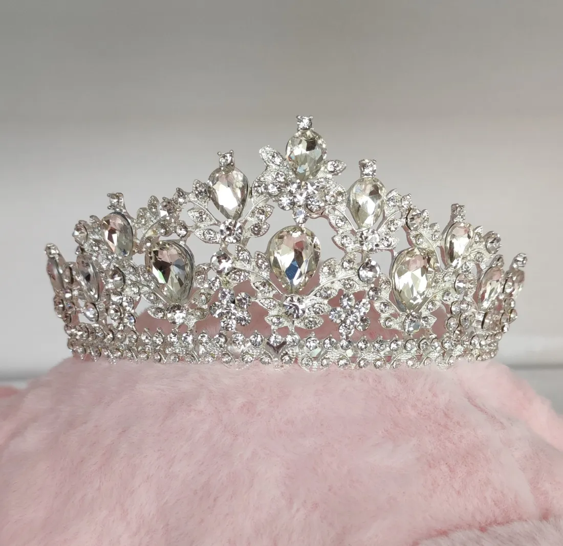 Tiara Corona Novia Quinceañeras Cabello Accesorio