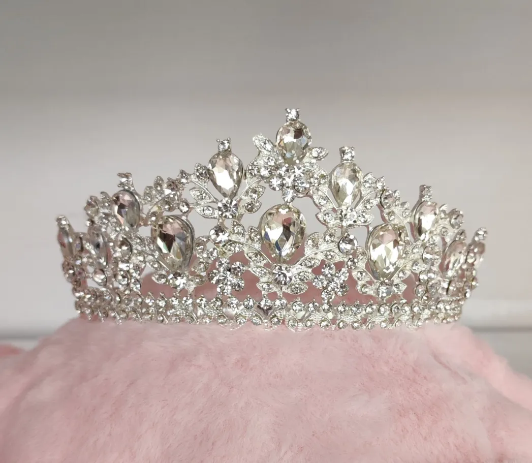 Tiara Corona Novia Quinceañeras Cabello Accesorio