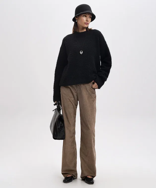 UMA WANG Black sweater with wool and cashmere