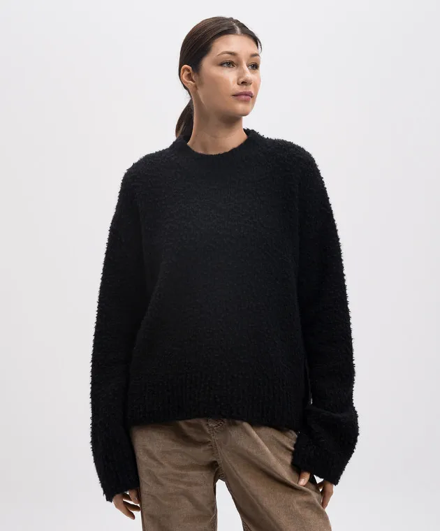 UMA WANG Black sweater with wool and cashmere