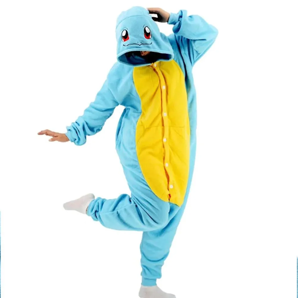 Unisex Cartoon Squirtle Onesie Homewear Soft Comfy Breathable Clothes for Sleep Wear
