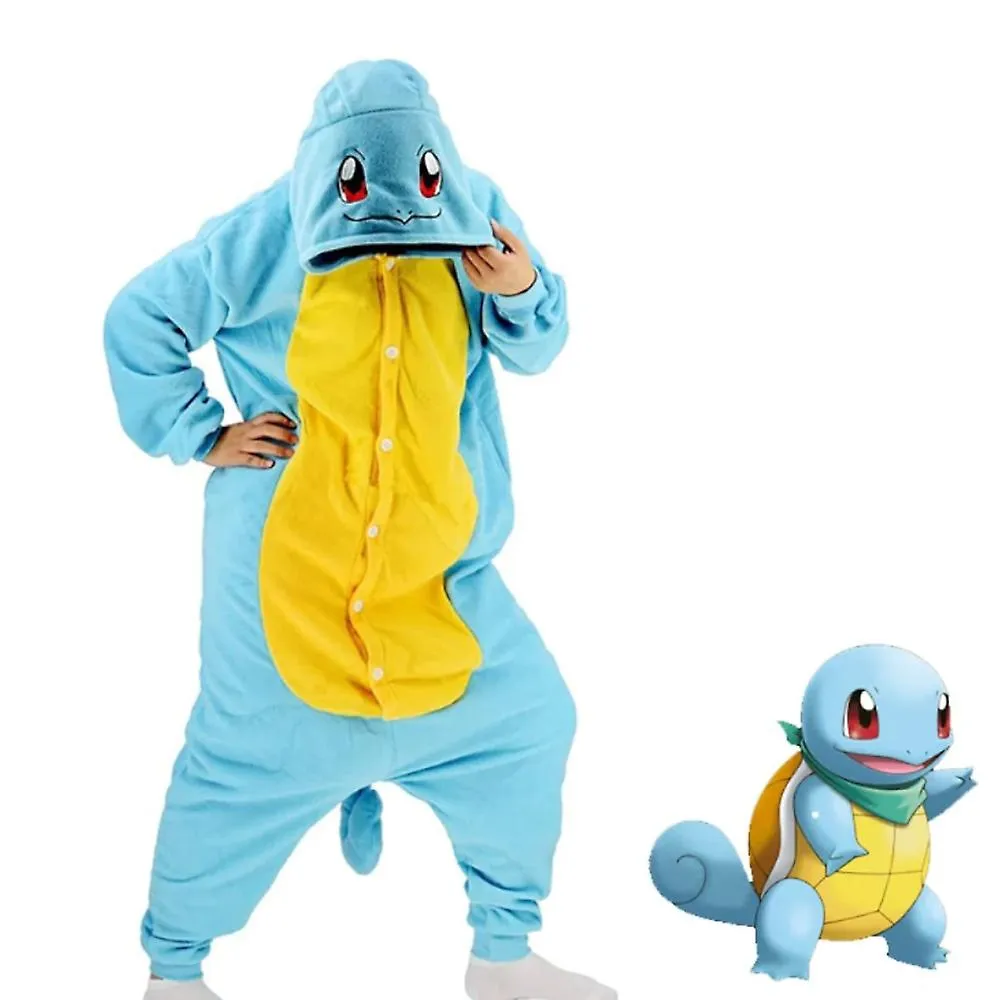 Unisex Cartoon Squirtle Onesie Homewear Soft Comfy Breathable Clothes for Sleep Wear