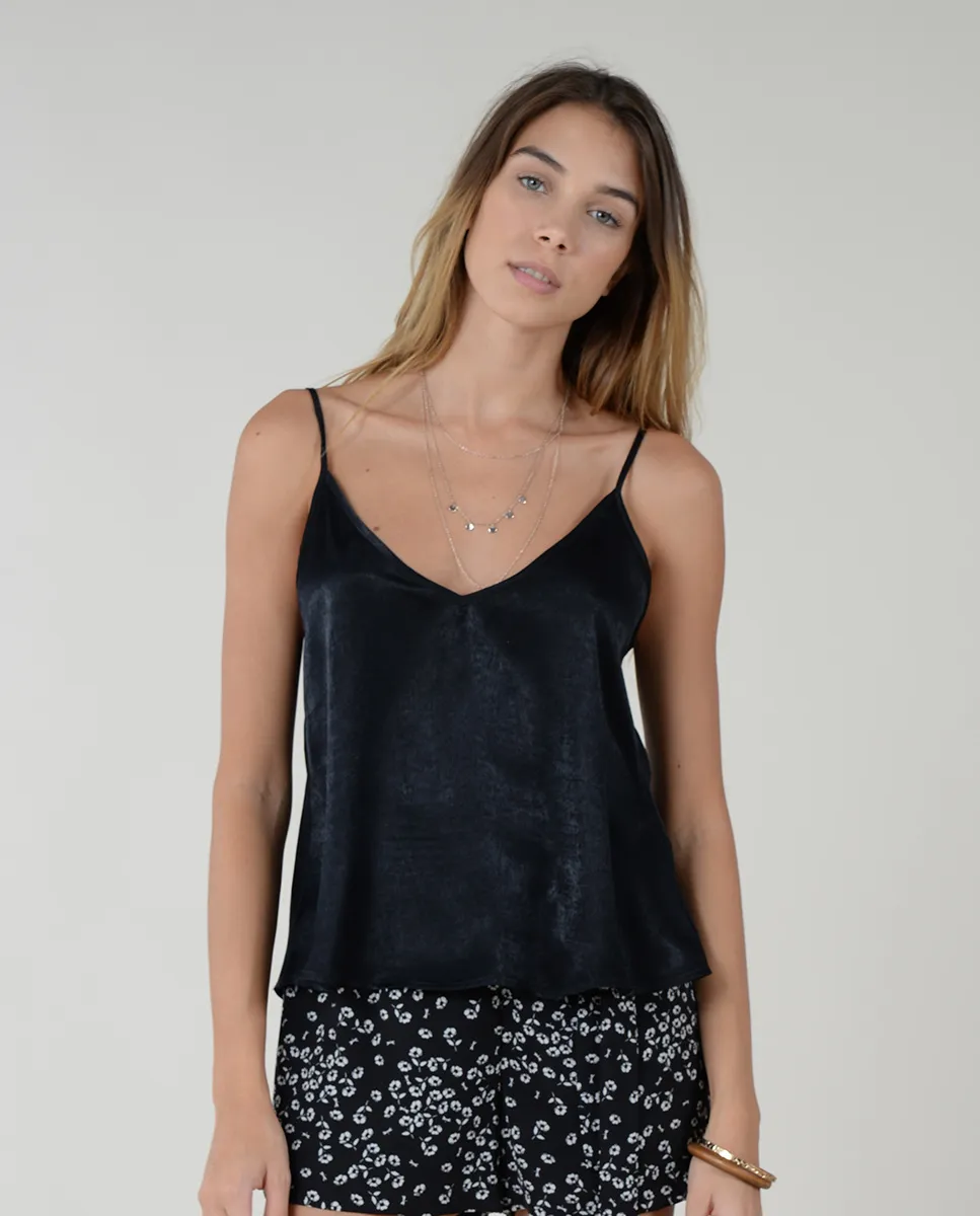 Violet Satin Cami