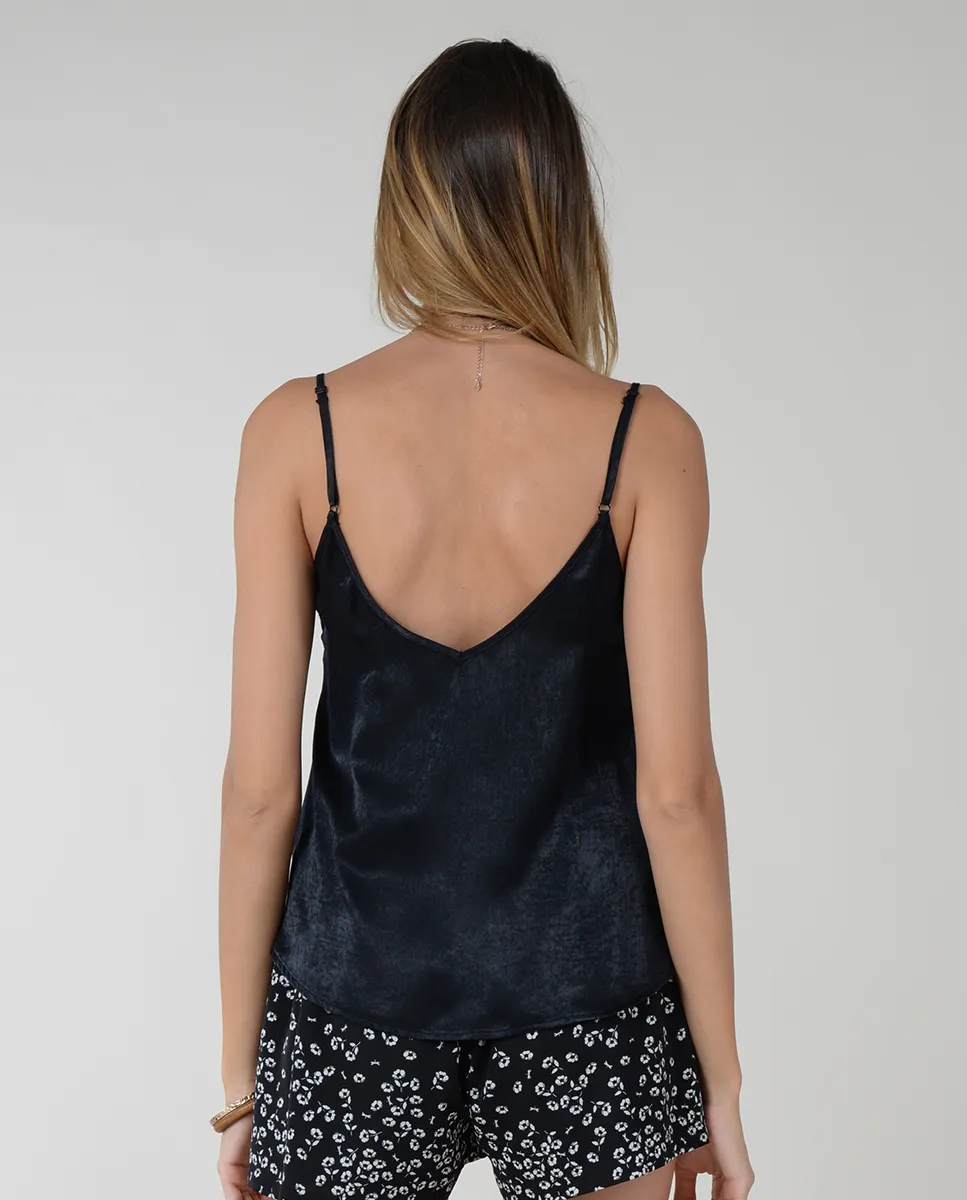 Violet Satin Cami