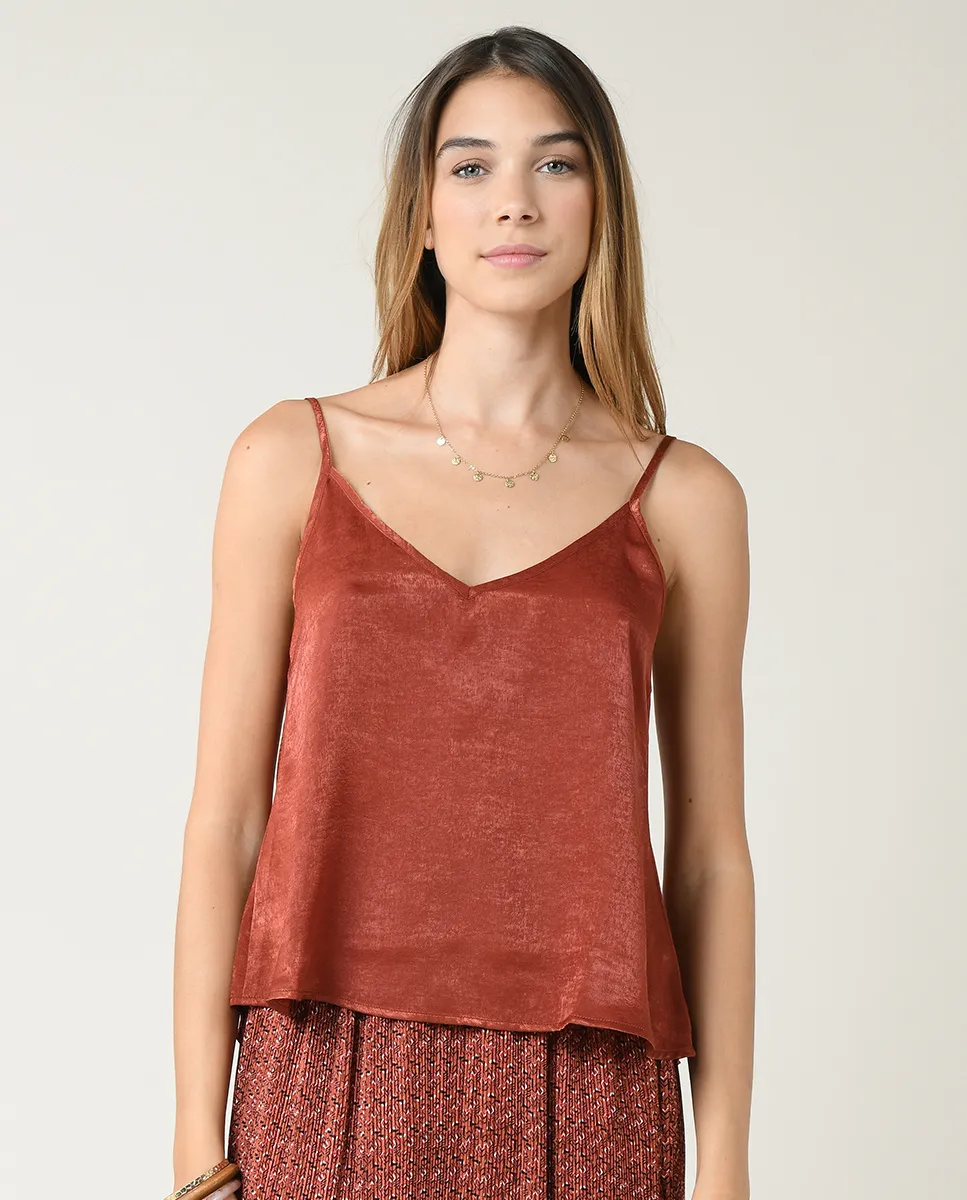 Violet Satin Cami