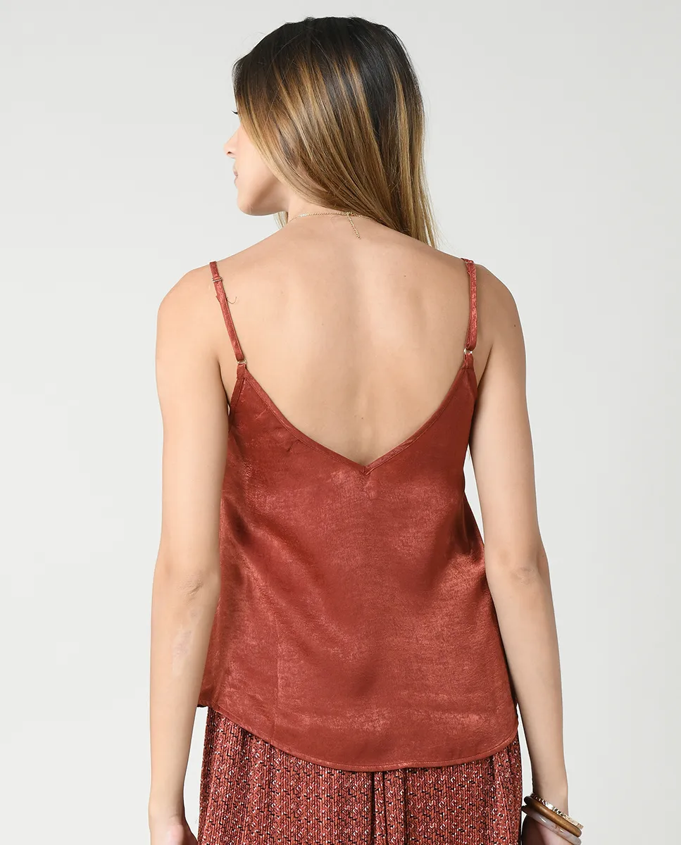 Violet Satin Cami