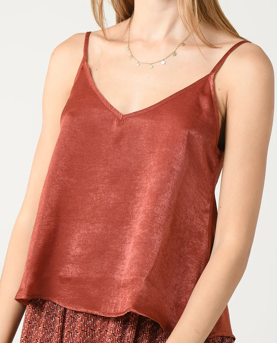 Violet Satin Cami