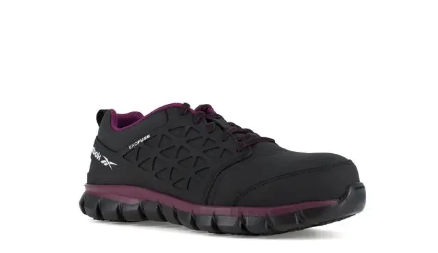WOMEN'S SUBLITE CUSHION COMPOSITETOE ATHLETIC WORK SHOE BLACK/PLUM