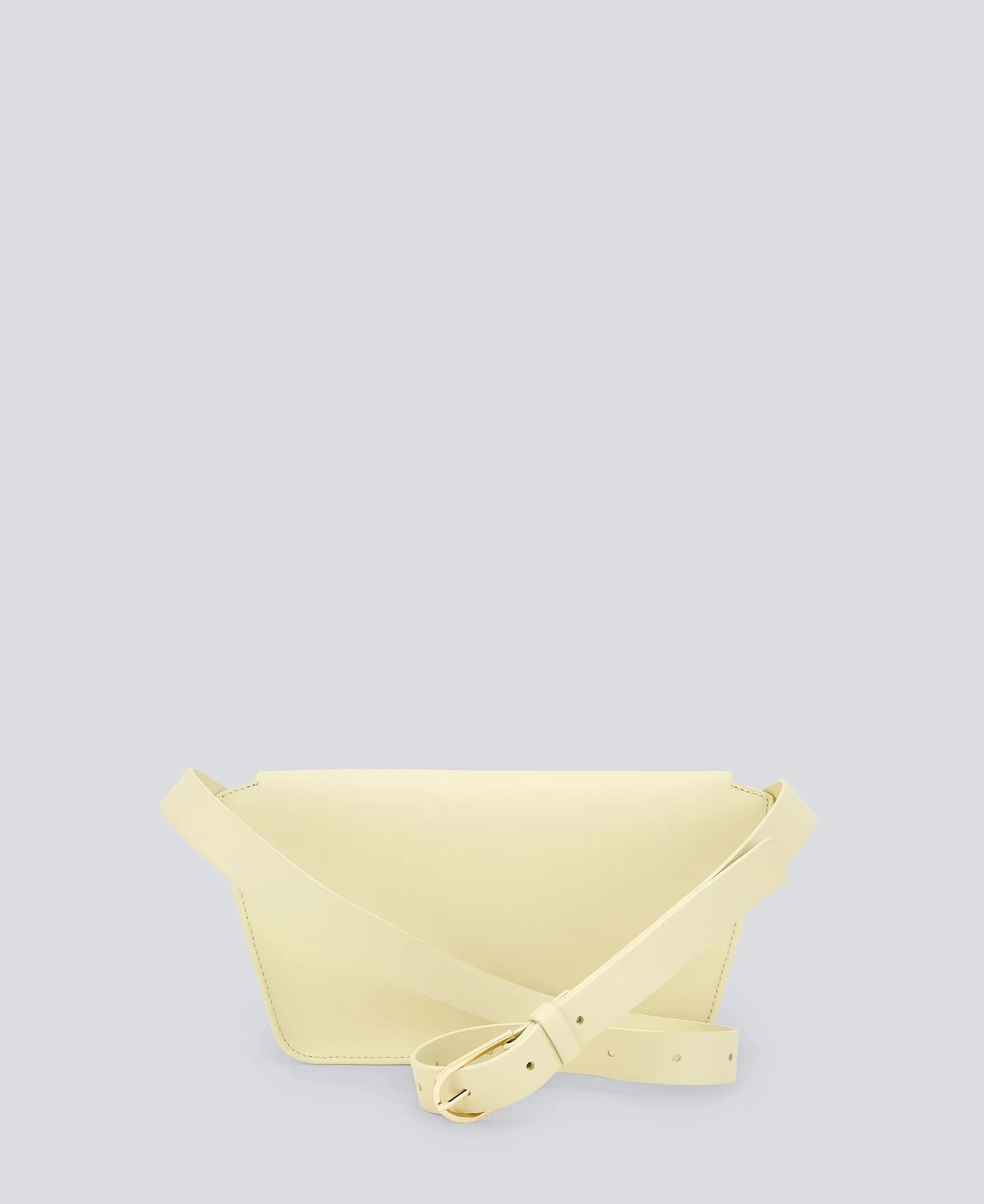 Yellow leather fanny pack woman
