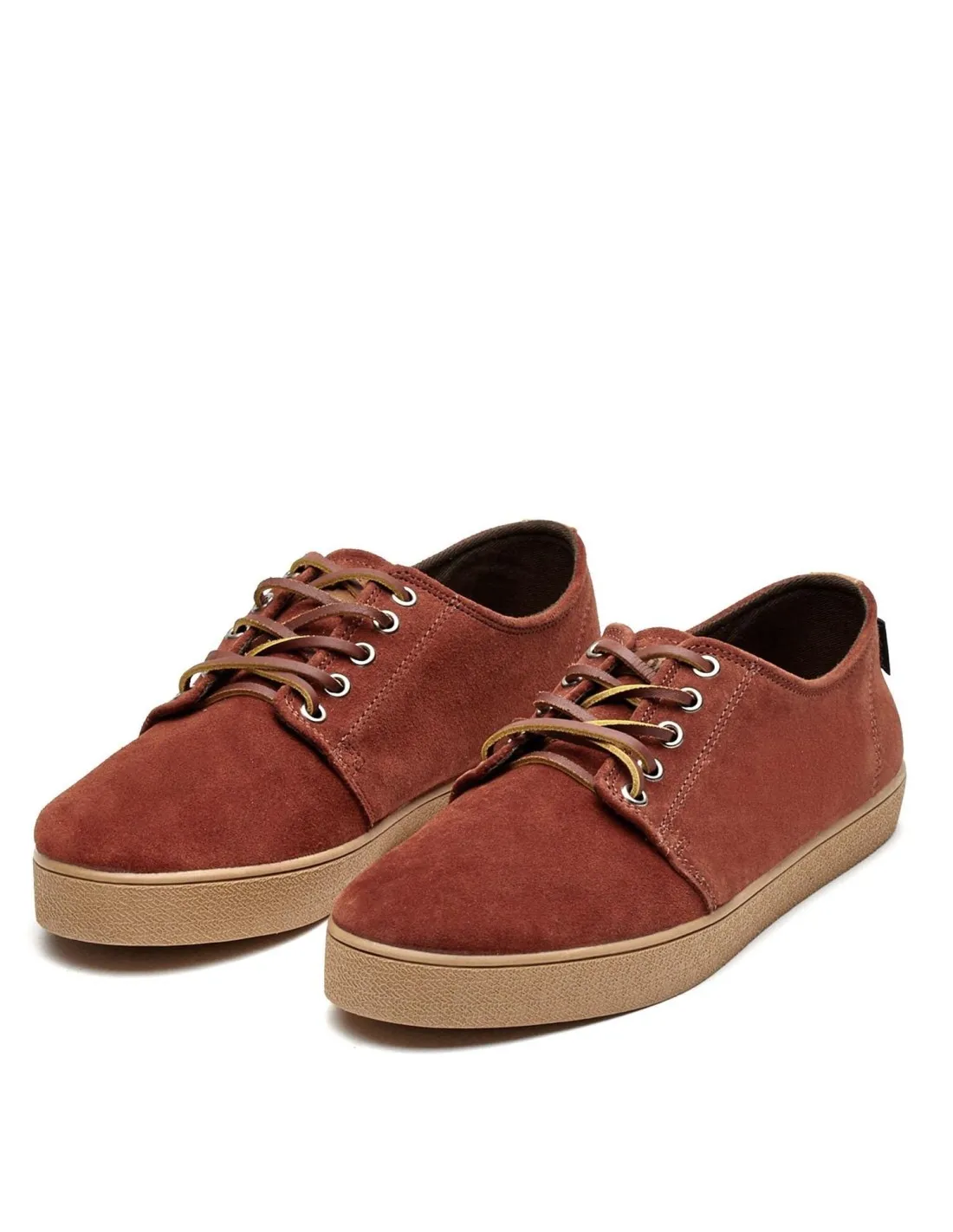 Zapatilla piel serraje cordones piel rojo Pompeii