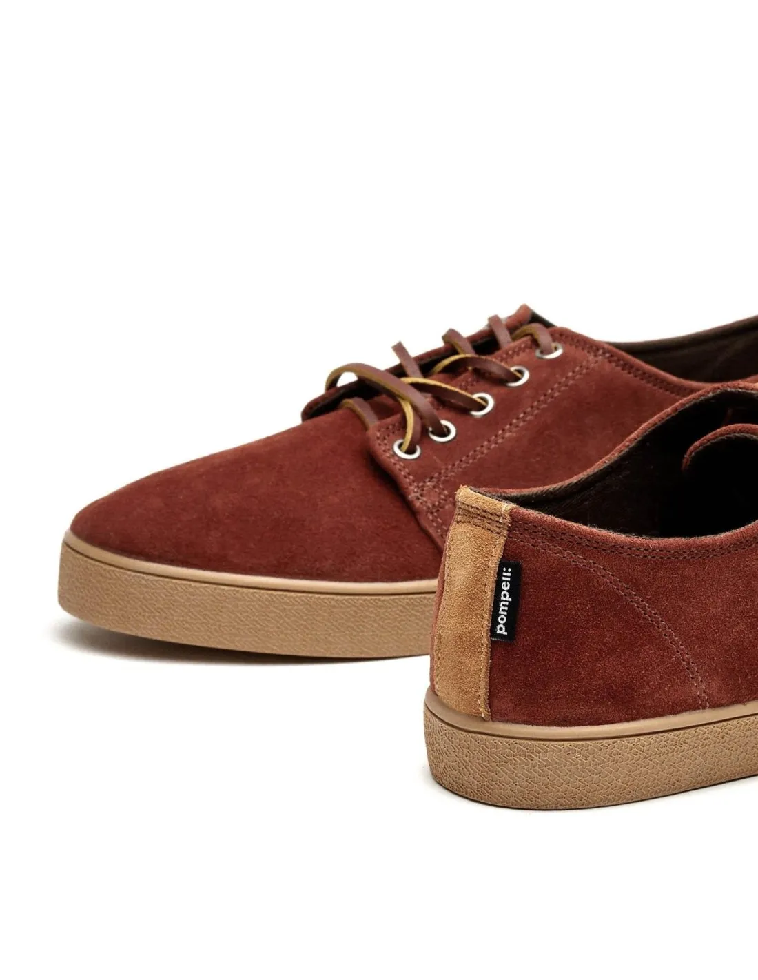 Zapatilla piel serraje cordones piel rojo Pompeii