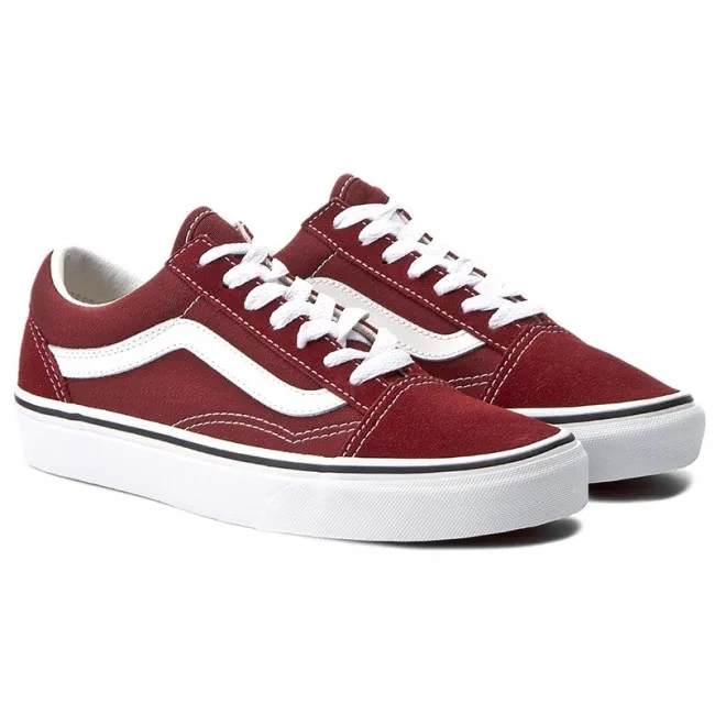 Zapatillas VANS clásicas y cómodas Sneakers deporte hombre OLD SKOOL Madder Brown/True white Modelo: VN0A38G1OVK ante granate co