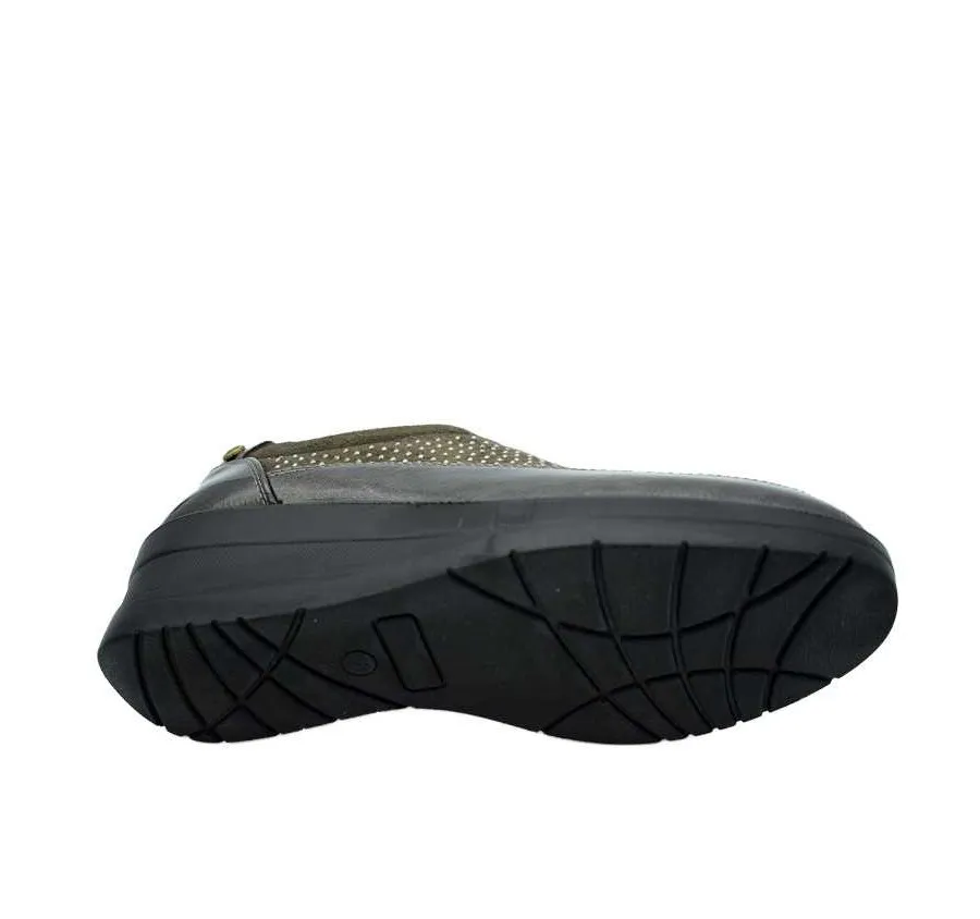 ZAPATO AMARPIES AJH20352 ELASTICOS BRILLANTES COMBINADO CHAROL TAUPE CÓMODO PARA MUJER PLANTILLA ACOLCHADA 26724