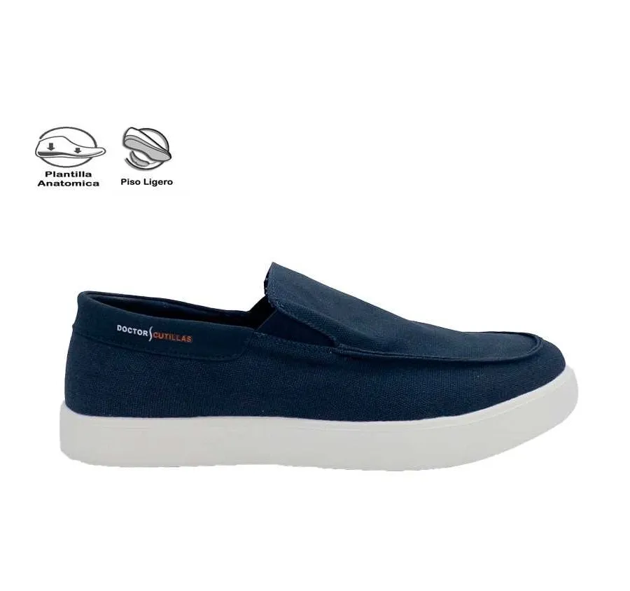 ZAPATO DOCTOR CUTILLAS 34902 MOCASIN ELASTICOS LONA DE HOMBRE MARINO PLANTILLA MEMORY FOAM 27650
