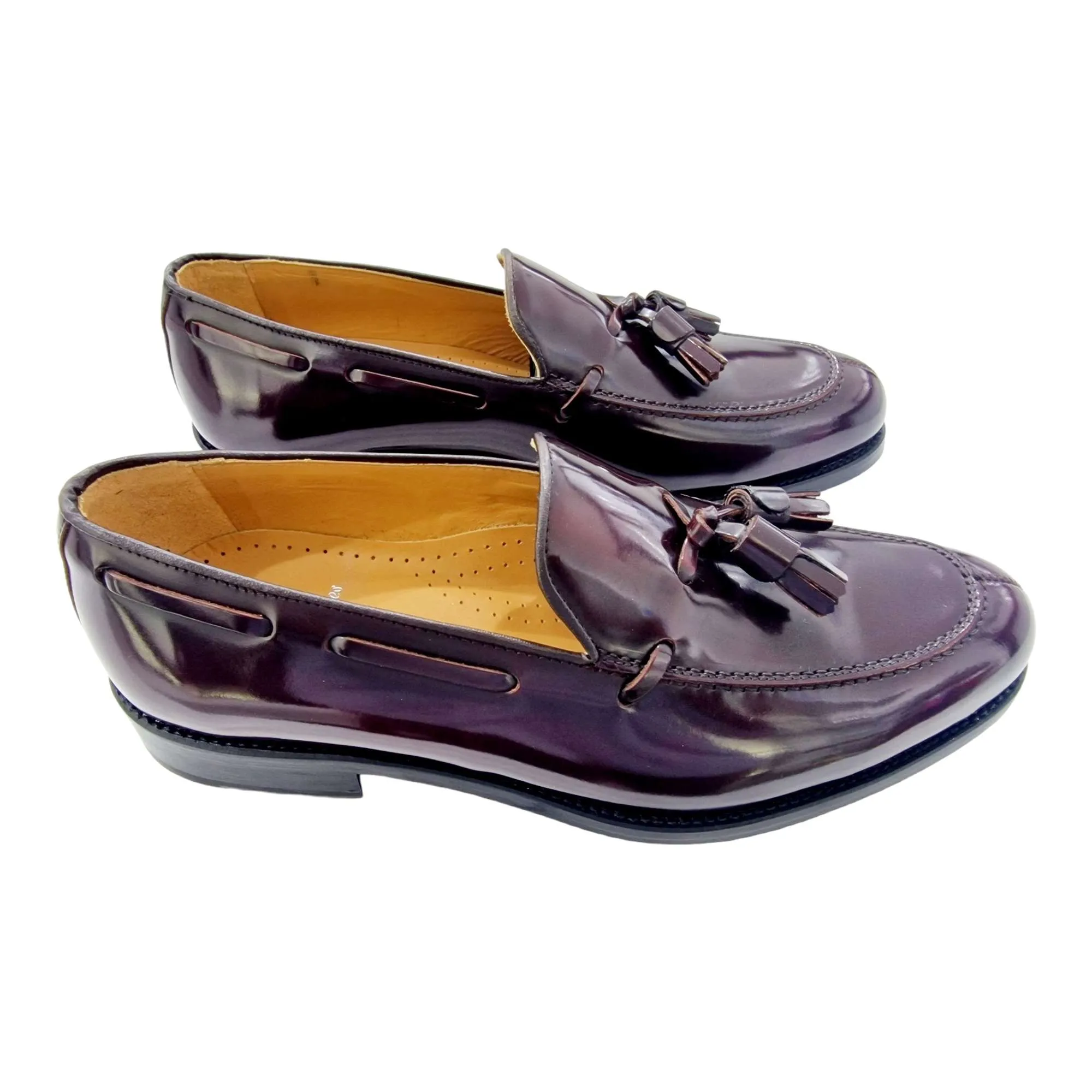 ZAPATO VESTIR HOMBRE MOCASÍN BORLAS FLORENTIC BURDEOS