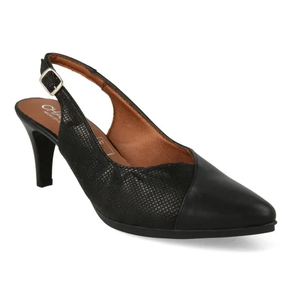 ZAPATOS DESTALONADOS MUJER COMODOS MOD. CHAMOY NEGRO