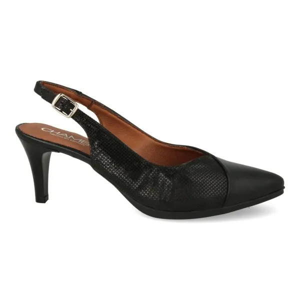 ZAPATOS DESTALONADOS MUJER COMODOS MOD. CHAMOY NEGRO