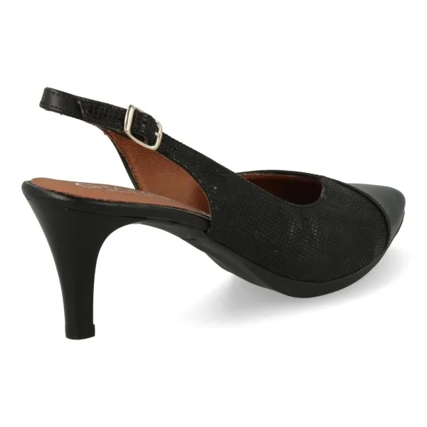 ZAPATOS DESTALONADOS MUJER COMODOS MOD. CHAMOY NEGRO