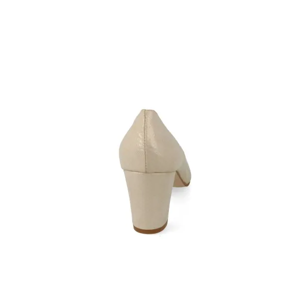 ZAPATOS TACON COMODOS MUJER MOD. URSULA DORADO