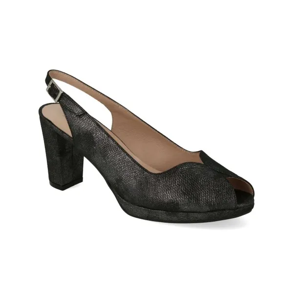 ZAPATOS TACON COMODOS MUJER NEGRO MOD. MATOKE NEGRO