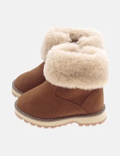 Zara Botas camel detalle pelo